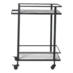 Colton Indoor Iron Bar Cart Matte Black