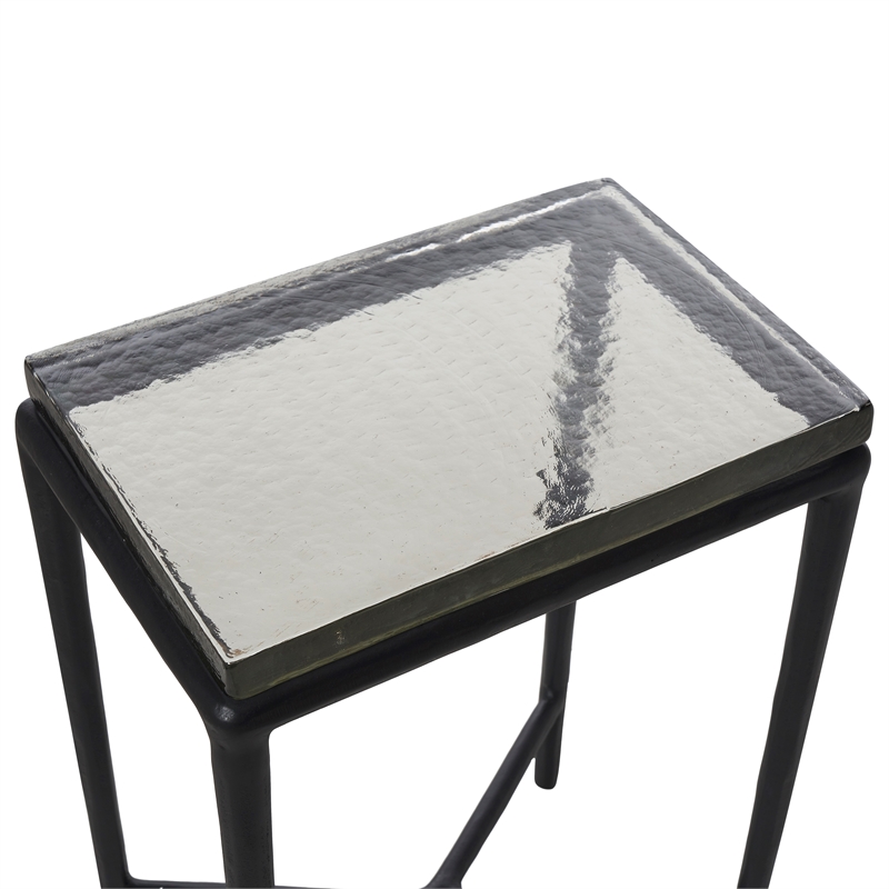 Aria Indoor Cast Aluminum Side Table Black