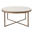 Liana Indoor Mango Wood Table Antique Brass