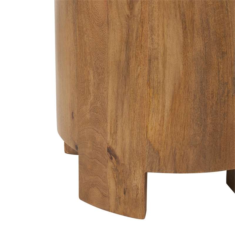 Salvatore Indoor Mango Wood Side Table Light Brown