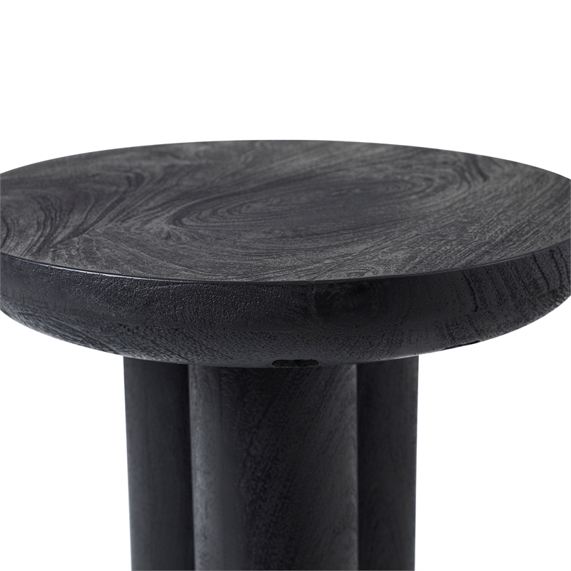 Quintin Indoor Mango Wood Side Table Black