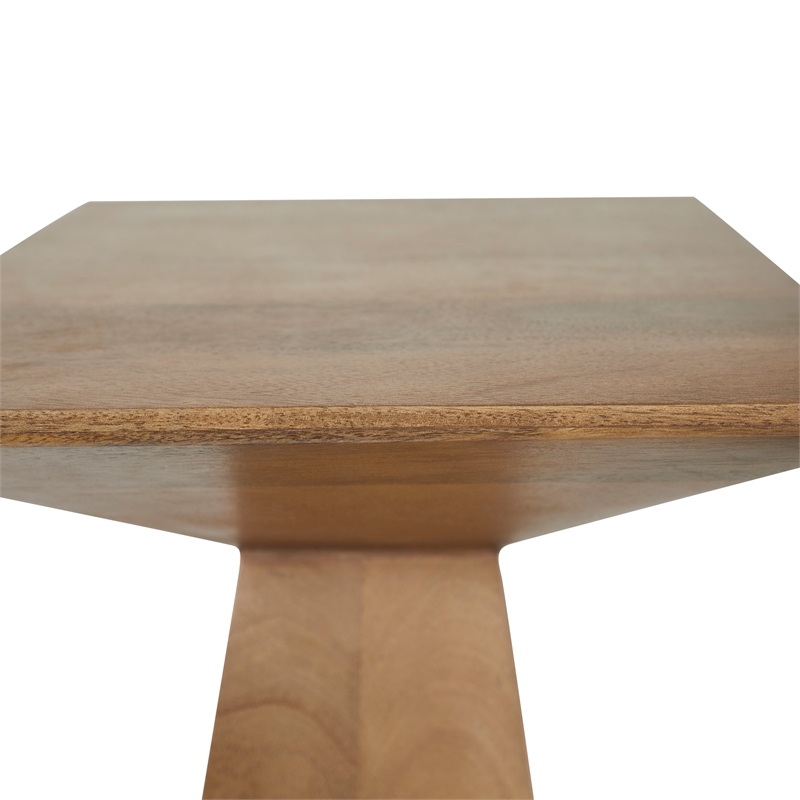 Garnett Indoor Mango Wood Side Table Light Brown