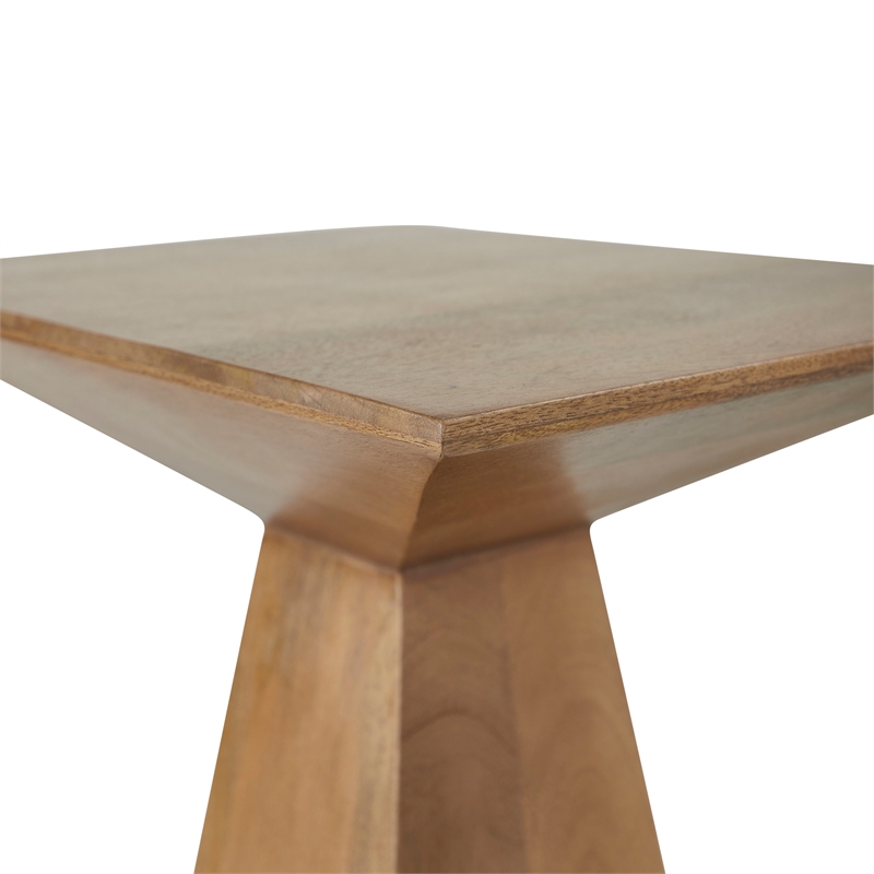 Garnett Indoor Mango Wood Side Table Light Brown
