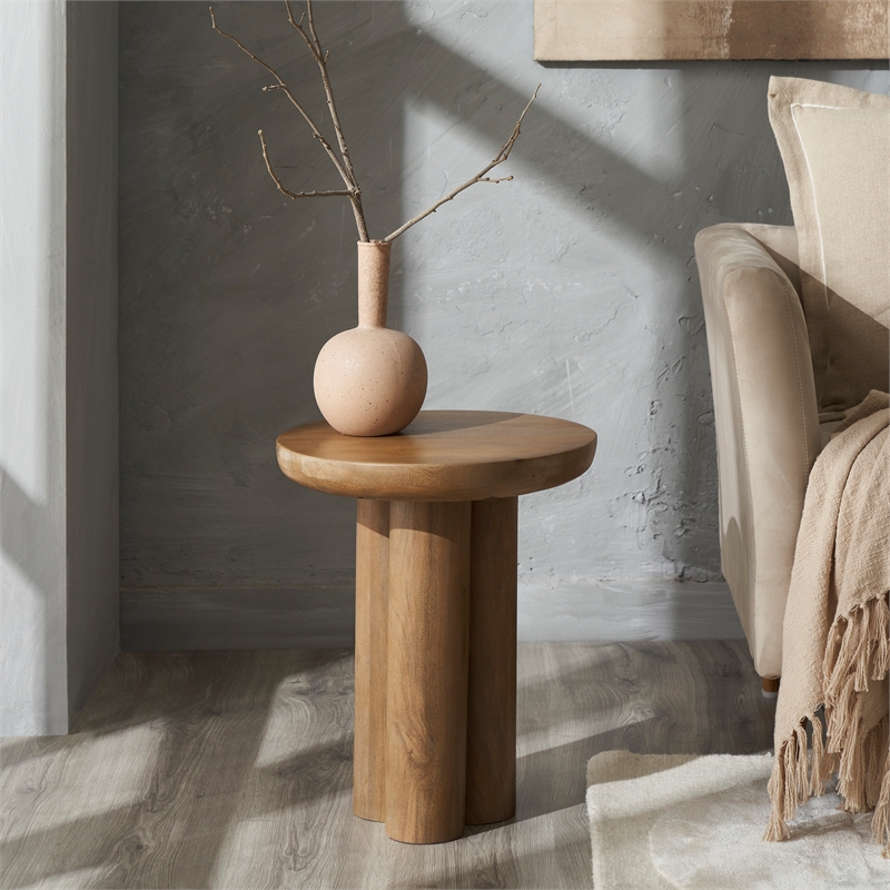 Honey Indoor Mango Wood Side Table Light Brown