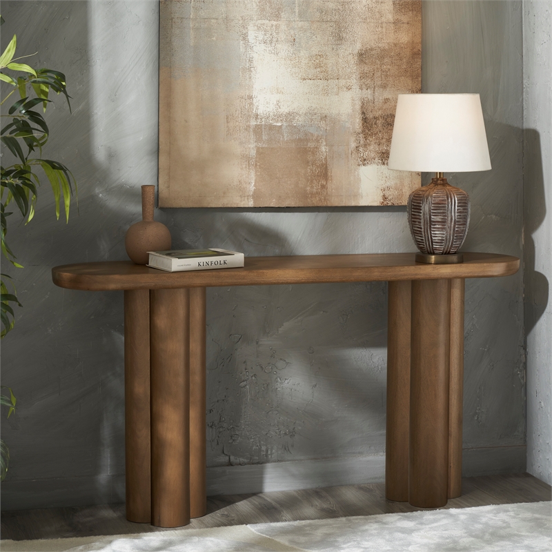 Ramona Indoor Mango Wood Console Table Light Brown
