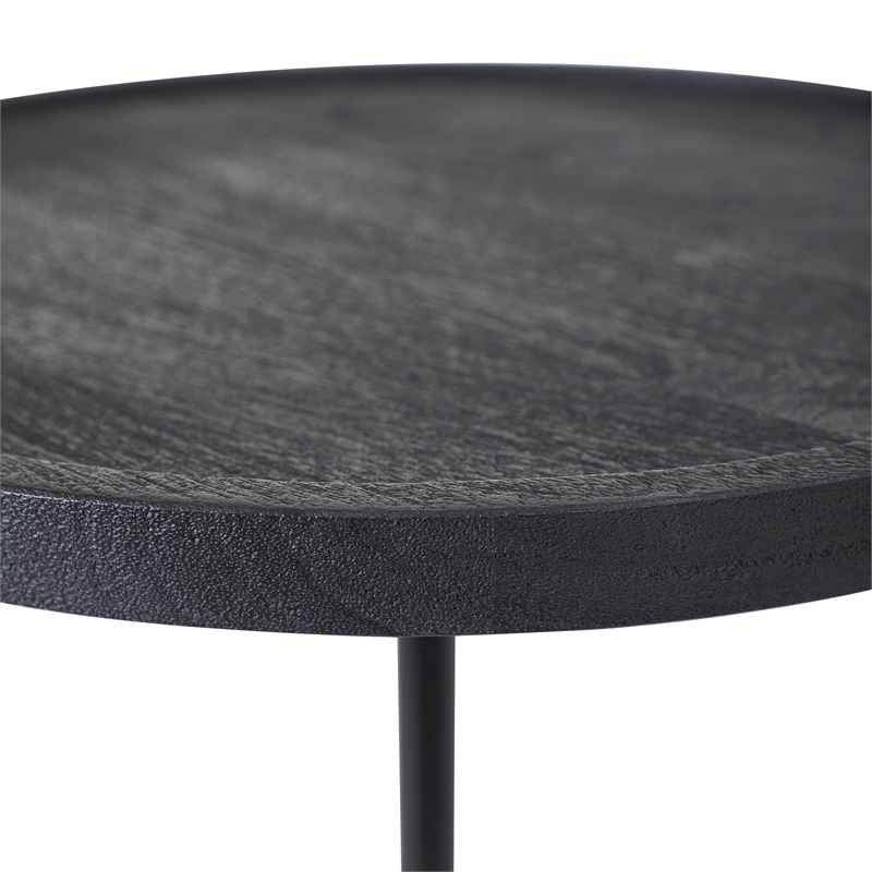 Samba Indoor Acacia Wood Side Table Black
