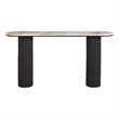 Alessio Indoor Breccia Marble Console Table Walnut