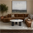 Alessio Indoor Breccia Marble Coffee Table Walnut