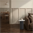 Alessio Indoor Breccia Marble Side Table Walnut