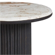 Alessio Indoor Breccia Marble Side Table Walnut