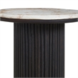 Alessio Indoor Breccia Marble Side Table Walnut