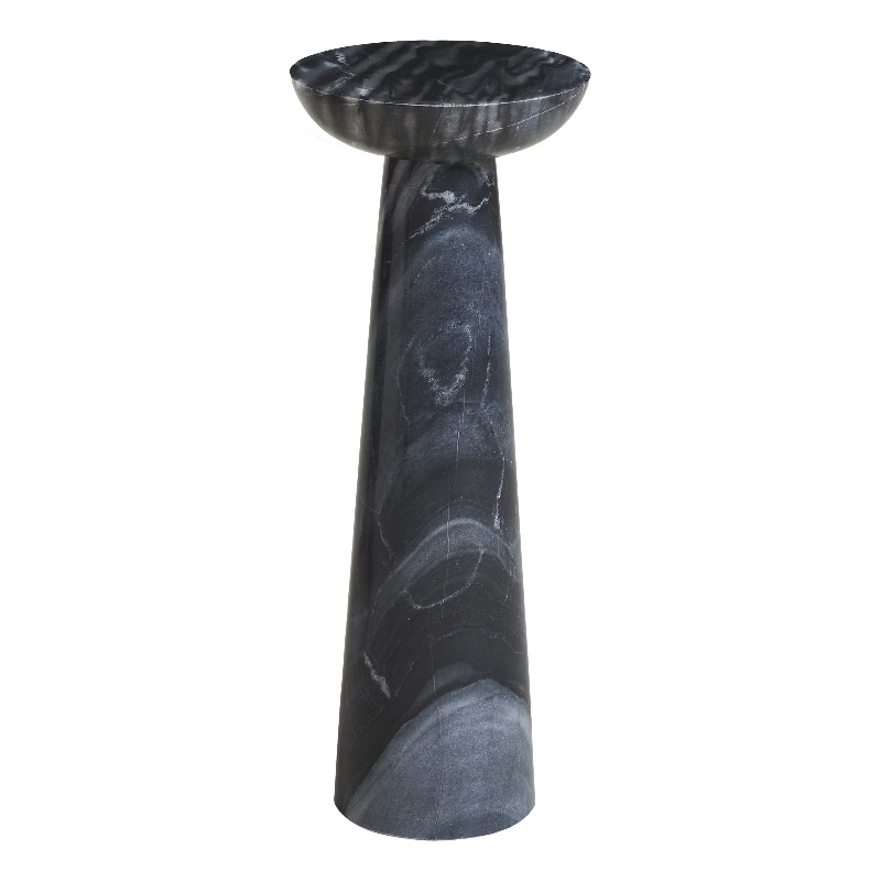 Mercura Indoor Mercury Black  Marble Side Table