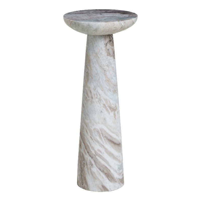 Mercura Indoor Mercury Black  Marble Side Table
