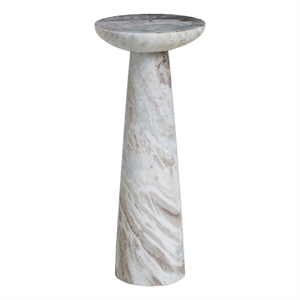 Mercura Indoor Mercury Black  Marble Side Table