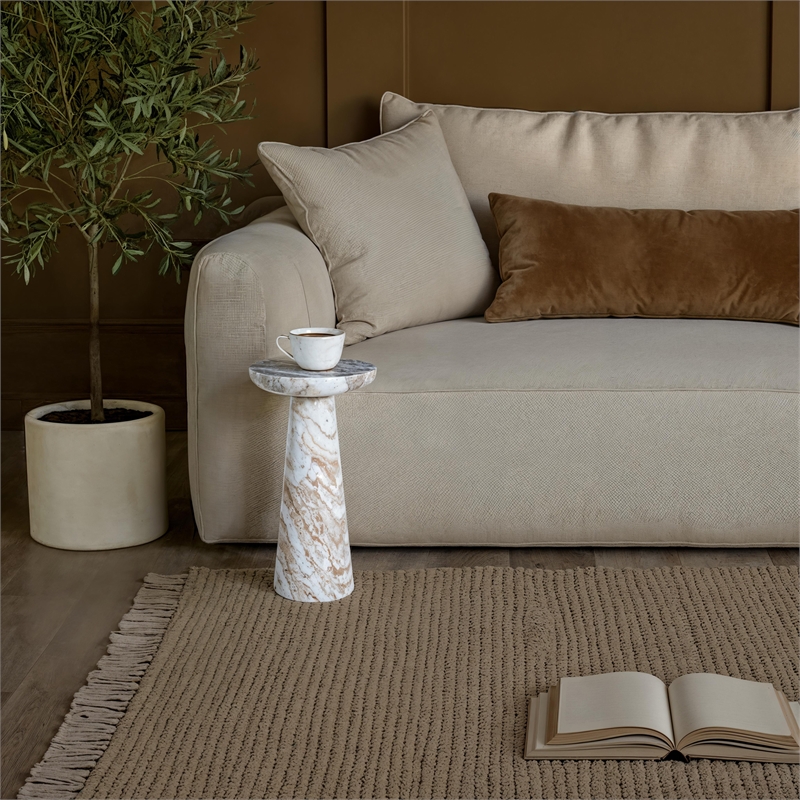 Mercura Indoor Toronto Brown Marble Side Table