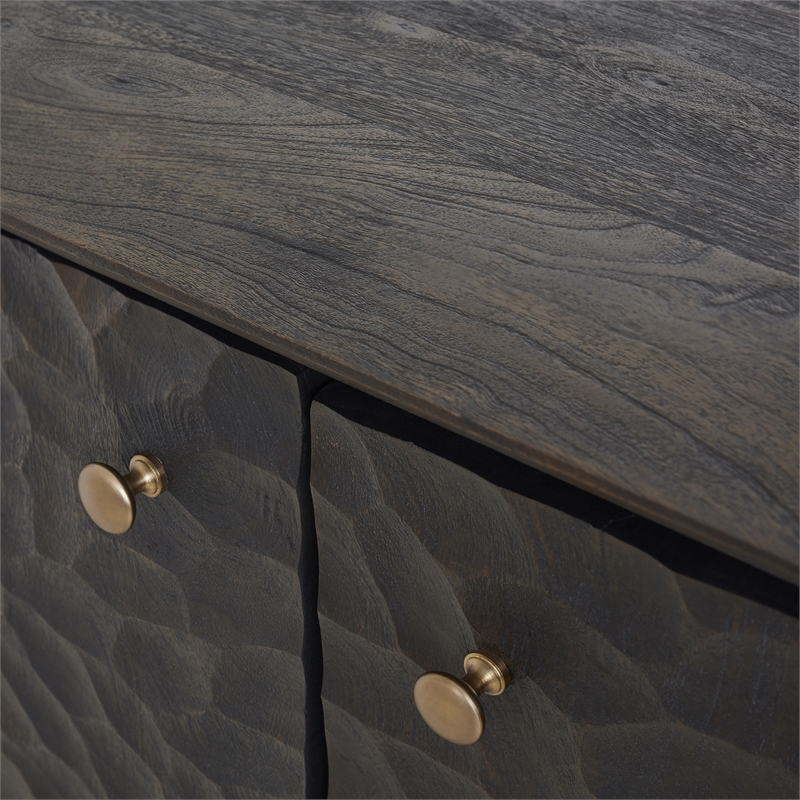 Jean Indoor Mango Wood Cabinet Dark Brown