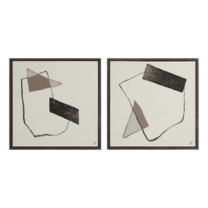 Lacadie 30.1&quot Wide Canvas Art with Wood Frame Dark Brown