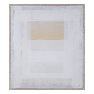 Morgen 35&quot Wide Canvas Art with Wood Frame Cream