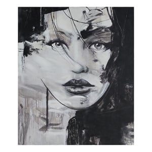 Chrysantine 50&quot Wide Canvas Art Black