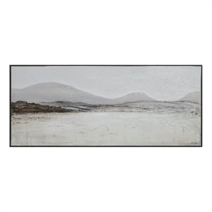 Campania 70&quot Wide Canvas Art White Grey Beige