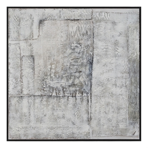Zariah 45&quot Wide Canvas Art with Wood Frame Charcoal