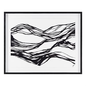 Mica 45&quot Wide Wall Art with Wood Frame Painted Black