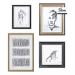Studio Line - Sketch 4 Piece Wide Wall Art Black
