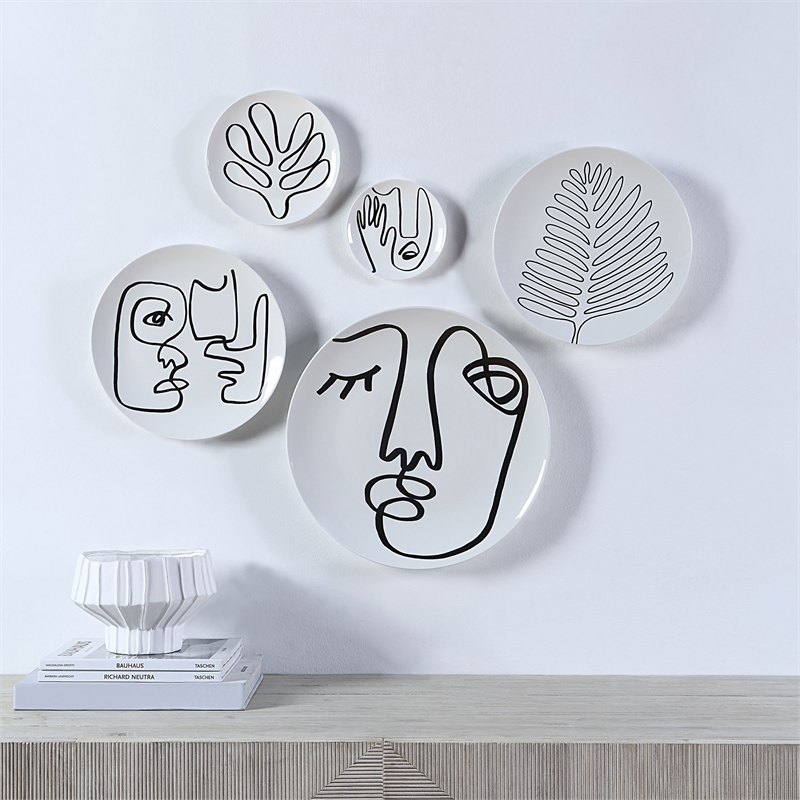Solange 5 Piece Wide Wall Art Black