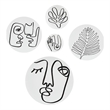 Solange 5 Piece Wide Wall Art Black