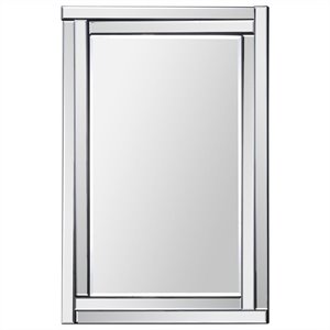 Renwil Ava Classic Beveled Frame Mirror in Silver
