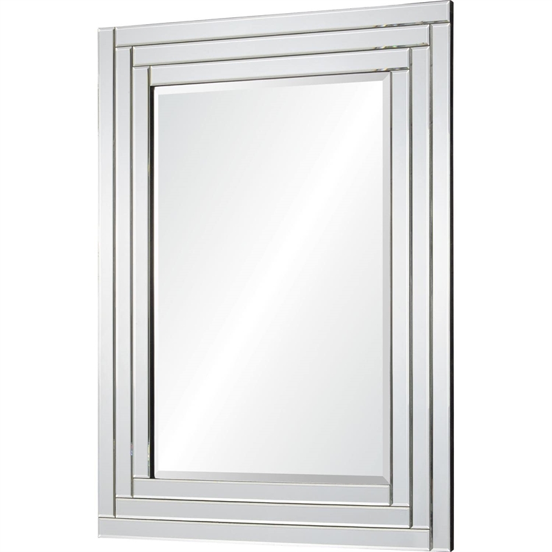 Renwil Edessa Contemporary Mirror in Step Pattern Frame