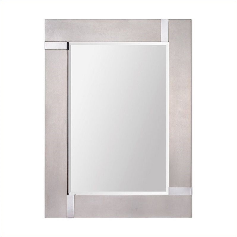 Renwil Capiz Beveled Mirror in Silver Leaf w/Chrome Corner
