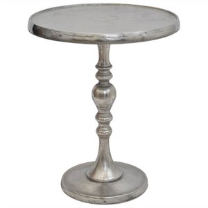 Renwil Romina Decorative Round Aluminum Table in Chrome
