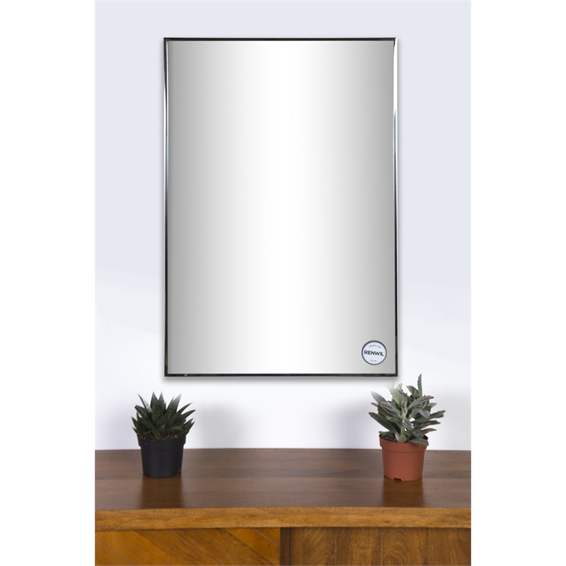 Renwil Crake Rectangular Metal Mirror in Stainless Steel