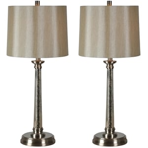 Renwil Brooks Mercury Glass Table Lamp in Satin Nickel