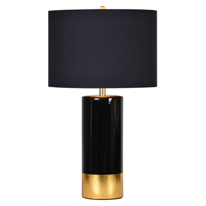 Renwil The Tuxedo Ceramic Table Lamp in Black and Gold