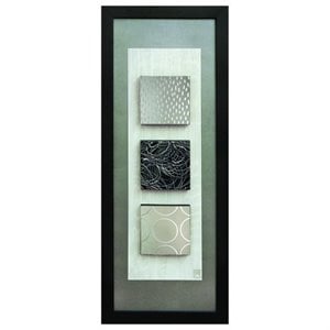 Renwil Reflections I Wall Art in Black Canvas/Textured Wood Blocks