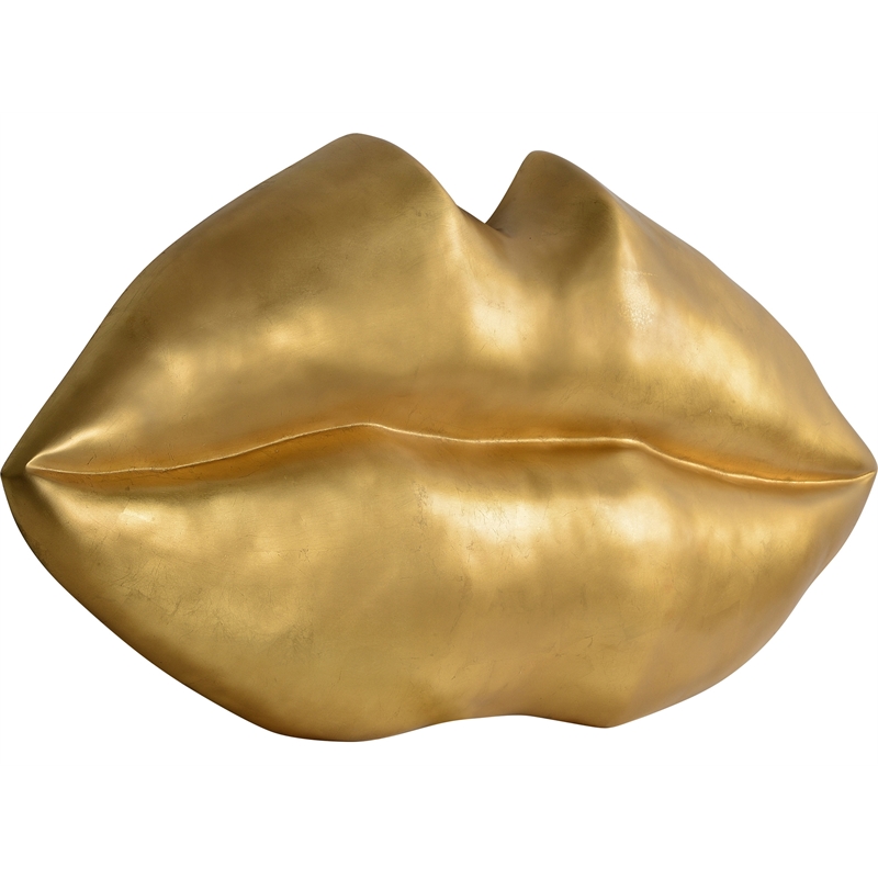 Renwil Kiss Kiss Frameless Resin Wall Art in Gold Leaf Finish