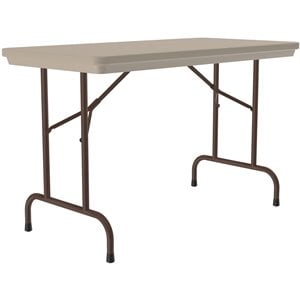29&quotH Heavy-Duty Tamper-Resistant Plastic Folding Table in Mocha Granite