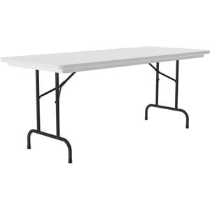 29&quotH Heavy-Duty Tamper-Resistant Plastic Folding Table in Gray Granite