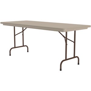 29&quotH Heavy-Duty Tamper-Resistant Plastic Folding Table in Mocha Granite