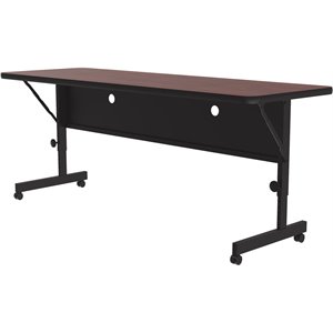 Correll 24&quotW x 60&quotD Deluxe High Pressure Top Flip Top Table in Mahogany