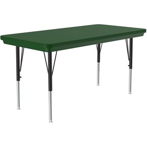 Correll 24&quotW x 48&quotD Blow-Molded Plastic Resin Top Activity Table in Green