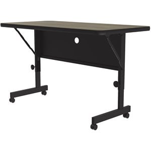 Correll 24&quotW x 48D High Pressure Top Flip Top Table Colonial Hickory Brown