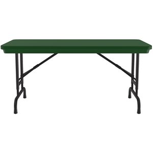 Correll 22-32&quot Adjustable Height H.D. Plastic Blow-Molded Folding Table in Green