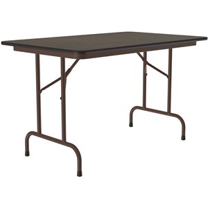 Correll 30&quotW x 48&quotD Melamine Top Folding Table in Walnut Finish