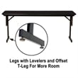 Adjustable Height 3/4 High Pressure Folding Seminar Table Colonial Hickory Brown
