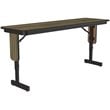 Adjustable Height 3/4 High Pressure Folding Seminar Table Colonial Hickory Brown