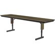 Adjustable Height 3/4 High Pressure Folding Seminar Table Colonial Hickory Brown