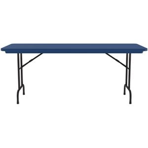 Correll 30&quotW x 60&quotD Heavy Duty Blow-Molded Plastic Folding Table in Blue